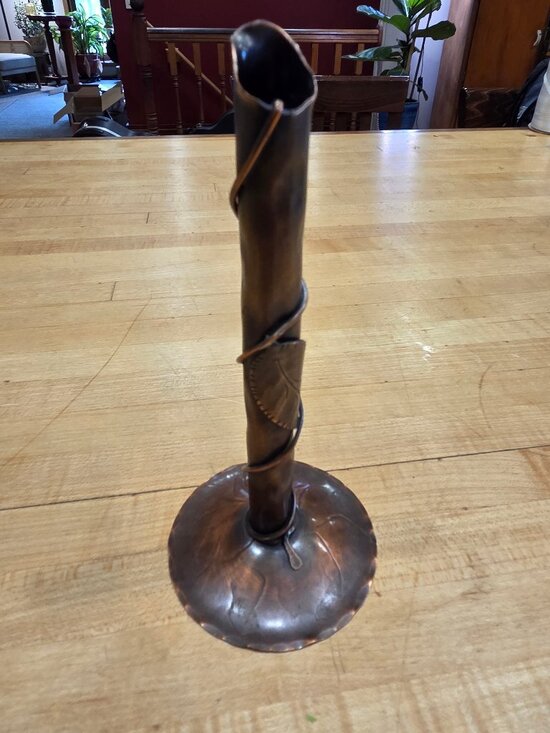 Craftmen Other - Vintage Craftsmen Inc Copper Bud Vase 349 Arts Crafts Applied Vine